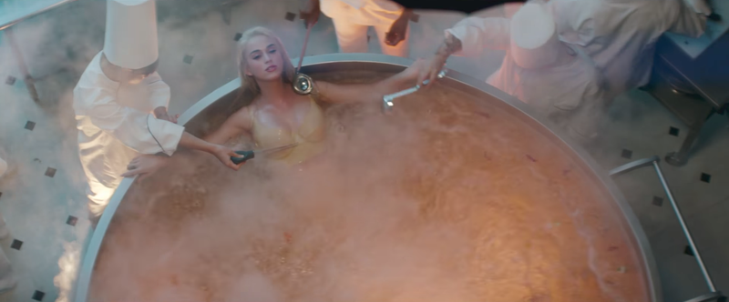 Illustration for article titled Katy Perry Brings Her Trademark Subtlety to the 'Bon Appétit' Video